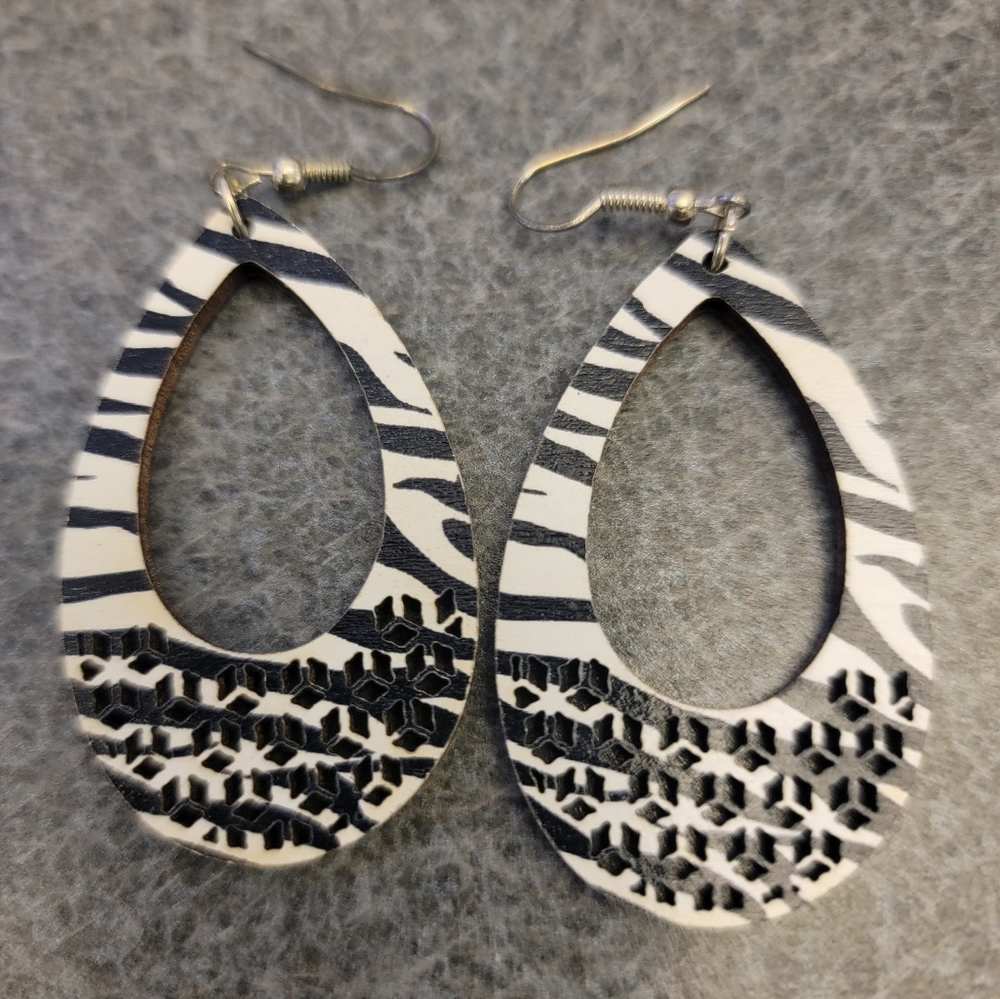 Wood Drop Earrings